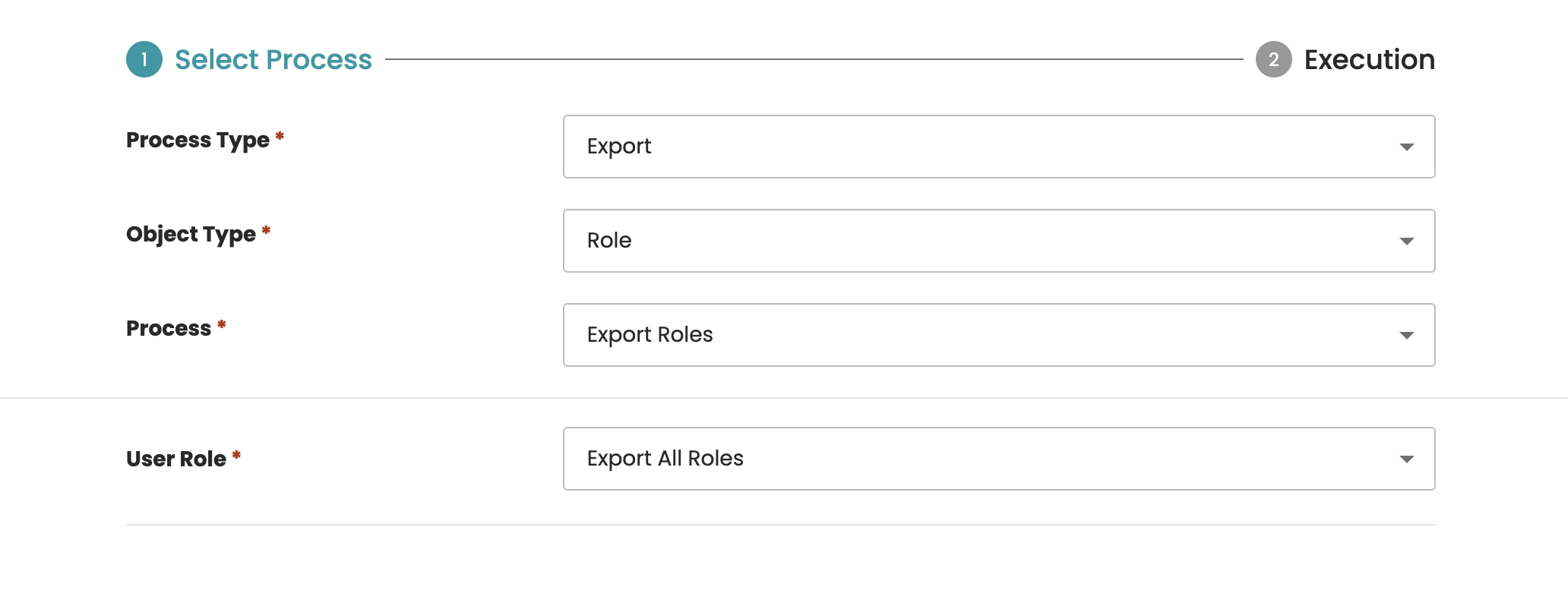 Export roles process