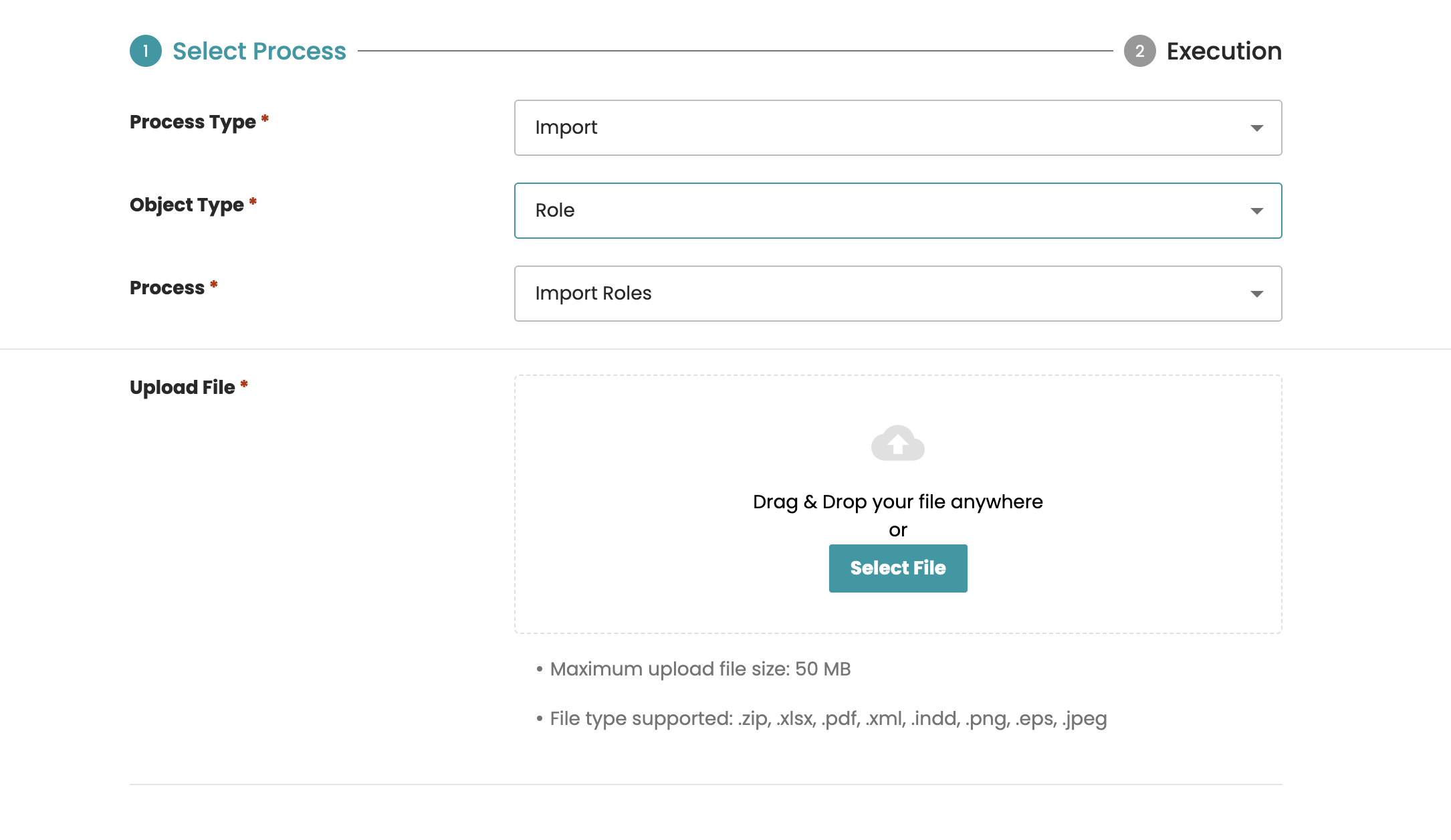 Import roles process